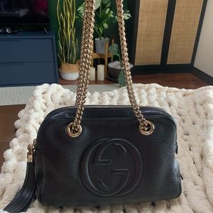 Authentic Gucci Soho Chain Zip Tote / shoulder Bag